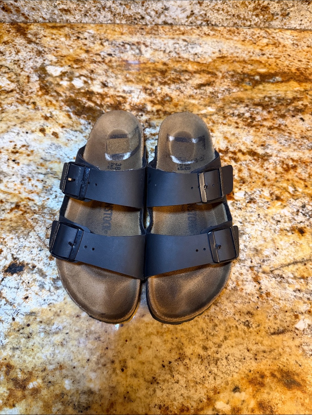 Birkenstock Unisex Black Two-Strap Sandals